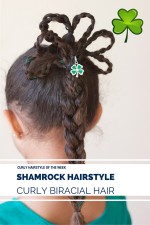 Shamrock Hairstyle on Curly Biracial Hair